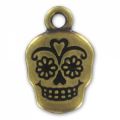 Breloque t�te de mort 18 mm bronze x1