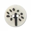 Bouton Nacre imprim� 20 mm Arbre Noir/Blanc x1