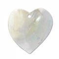 Pendentif coeur Nacre 45 mm Naturel Iris x1