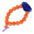Cadeau - Bracelet Fleur Orange/Dark Blue x1