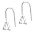 Crochets d'oreilles attache pendentif 21 mm argent� x2