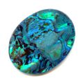 Cabochon Abalone 30x22 mm bleu x1