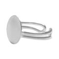Ring base for children with 12mm pad Silver tone x1