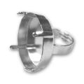 Ring base for Swarovski 1201 cabochon 27mm Rhodium tone x1