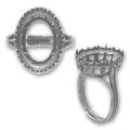 Bague pour cabochon 4120 18x13 mm argent� vieilli x1