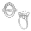 Bague pour cabochon 4120 18x13 mm rhodi� x1