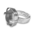 Ring base for Swarovski 4461 cabochon 16mm Rhodium tone x1