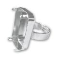 Ring base for Swarovski 4627 cabochon 27x18.5mm Rhodium tone x1