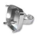 Ring base for Swarovski 4675 cabochon 23mm Rhodium tone x1
