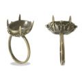 Ring base Rosette with 18x13mm setting brass tone x1