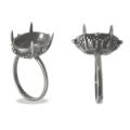 Bague Rosace serti ovale 18x13 mm argent� vieilli x1