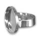 Fimo ring base round-shaped 22mm Rhodium tone x1