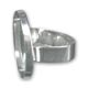 Fimo ring oval 25x18 mm Rhodium tone x1