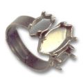 Bague 3 sertis pour navettes 10x5mm et 15x7mm bronze