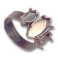 Bague 3 sertis pour navettes 10x5mm et 15x7mm cuivr� vieilli