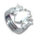Bague 3 sertis pour navettes 10x5mm et 15x7mm argent�