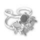 Bague 4 sertis 6 mm argent�  x1