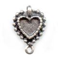 Clous d'oreilles coeur 13x16 mm argent� x2