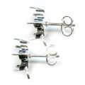 Pendientes con trasera soporte flor 4744 10 mm plateado x2