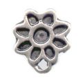 Clous d'oreilles fleur 12 mm argent� vieilli x2