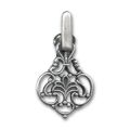 Clips d'oreilles estampe 42 mm argent� vieilli x2
