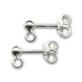 Clous d'oreilles boule 3 mm en Argent 925  x2