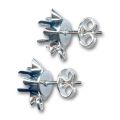 Pendientes con trasera soporte cabuj�n 4745 plateado x2