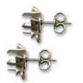 Pendientes con trasera soporte cabuj�n 4745 bronce x2