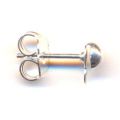 Clous d'oreilles demi-boule  4 mm argent� x4