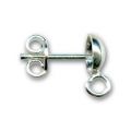 Clous d'oreilles demi-boule  6,5 mm argent� x2