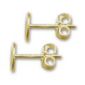 Clous d'oreilles disque 6 mm en Gold filled 14 carats x2