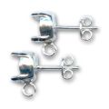 Clous d'oreilles porte-cabochon 1028 8 mm Argent 925 x2