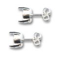 Clous d'oreilles porte-cabochon sans anneau en Argent 925 x2