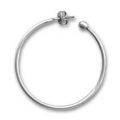 Cr�oles boule 40 mm argent� vieilli x2