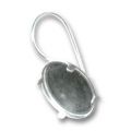 Crochets sertis cabochon fond plat 18x13 mm Argent 925 x2
