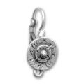 Dormeuses disque argent� vieilli x2