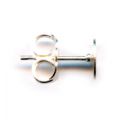 Clous d'oreilles disque 6 mm argent� x4