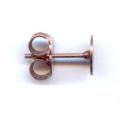 Clous d'oreilles disque 6 mm cuivr� vieilli x4