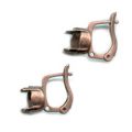 Dormeuses porte-cabochon 1028 8 mm cuivr� vieilli x2