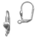 Dormeuses coeur argent� vieilli x2