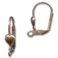 Dormeuses coeur cuivr� vieilli x2