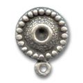 Clous d'oreilles 10 mm porte-strass argent� vieilli x2