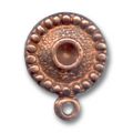 Clous d'oreilles 10 mm porte-strass cuivr� vieilli x2