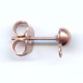 Clous d'oreilles demi-boule  4 mm cuivr� vieilli x4
