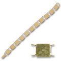 Bracelet support 11 cabochons carr�s 10 mm dor�