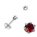 Clous d'oreilles pour cabochon 3 mm en Argent 925 x2