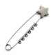 Epingle broche 70 mm �toile argent� vieilli x1