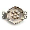 Fermoir 2 rangs 16 mm d�cor fleur Argent 925