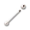 Pin Stem with balls 30mm Silver tone x1