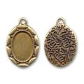 M�daillon pour cabochon 16x12 mm bronze x1